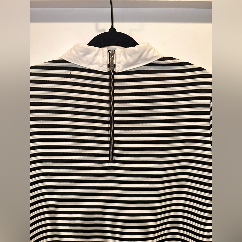 EUC Tommy Hilfiger Size Large Striped Black and White Collar Dress - Picture 7 of 11